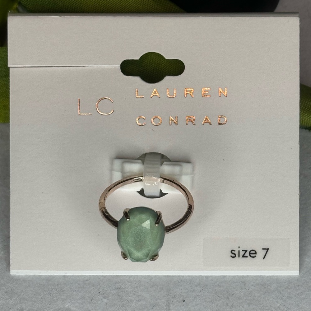 Lauren Conrad Rose Gold Tone Blue Stone Ring Size 7 only